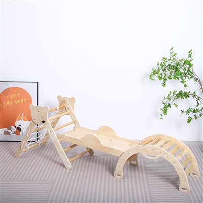 Zestaw wspinaczki drewnianej trójkąta