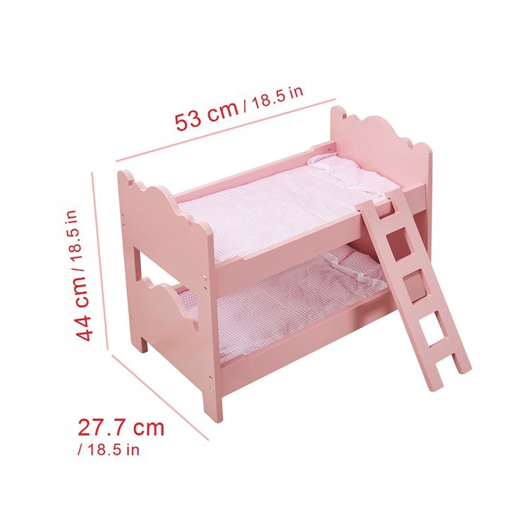 Wooden Dollhouse Bed With Ladder